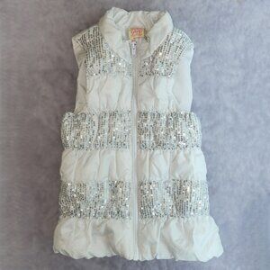 Girls zip front Puffer Vest with Sequins